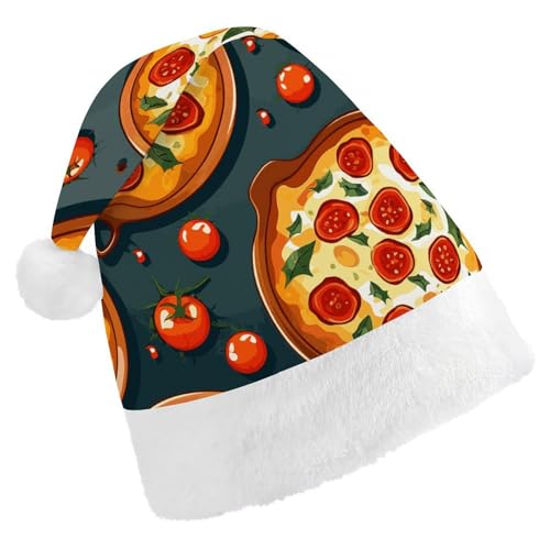 MNVTSKOP Plüsch-Weihnachtsmütze, Pizza, Essen, bedruckt, Weihnachtsmannmütze, Uni, Weihnachtsmütze für Weihnachten, Neujahr, festliche Feiertagsparty MNVTSKOP Plüsch-Weihnachtsmütze, Pizza, Essen, bedruckt, Weihnachtsmannmütze, Uni, Weihnachtsmütze für Weihnachten, Neujahr, festliche Feiertagsparty von MNVTSKOP
