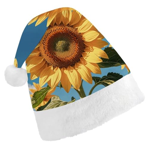 MNVTSKOP Plüsch-Weihnachtsmütze, Sonnenblume, Blumen, Schmetterlinge, bedruckt, Weihnachtsmannmütze, Uni, Weihnachtsmütze für Weihnachten, Neujahr, festliche Feiertagsparty MNVTSKOP Plüsch-Weihnachtsmütze, Sonnenblume, Blumen, Schmetterlinge, bedruckt, Weihnachtsmannmütze, Uni, Weihnachtsmütze für Weihnachten, Neujahr, festliche Feiertagsparty von MNVTSKOP