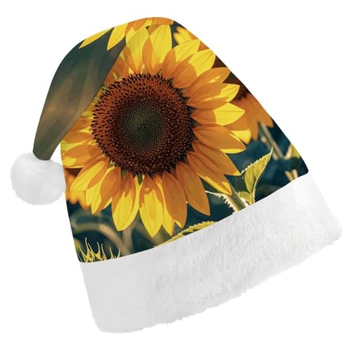MNVTSKOP Plüsch-Weihnachtsmütze, Sonnenblumen, Herz, bedruckt, Weihnachtsmannmütze, Uni, Weihnachtsmütze für Weihnachten, Neujahr, festliche Feiertagsparty MNVTSKOP Plüsch-Weihnachtsmütze, Sonnenblumen, Herz, bedruckt, Weihnachtsmannmütze, Uni, Weihnachtsmütze für Weihnachten, Neujahr, festliche Feiertagsparty von MNVTSKOP