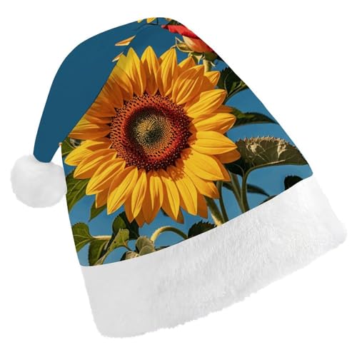MNVTSKOP Plüsch-Weihnachtsmütze, Sonnenblumen-Rose, bedruckt, Weihnachtsmannmütze, Uni, Weihnachtsmütze für Weihnachten, Neujahr, festliche Feiertagsparty MNVTSKOP Plüsch-Weihnachtsmütze, Sonnenblumen-Rose, bedruckt, Weihnachtsmannmütze, Uni, Weihnachtsmütze für Weihnachten, Neujahr, festliche Feiertagsparty von MNVTSKOP