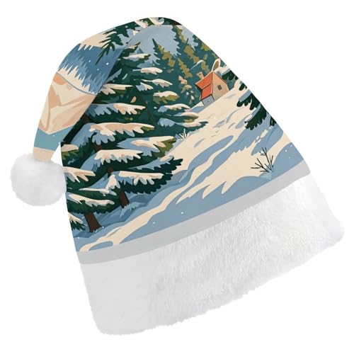 MNVTSKOP Plüsch-Weihnachtsmütze, Tannennadelbaum, Winterlandschaft, bedruckt, Weihnachtsmannmütze, Uni, Weihnachtsmütze für Weihnachten, Neujahr, festliche Feiertagsparty MNVTSKOP Plüsch-Weihnachtsmütze, Tannennadelbaum, Winterlandschaft, bedruckt, Weihnachtsmannmütze, Uni, Weihnachtsmütze für Weihnachten, Neujahr, festliche Feiertagsparty von MNVTSKOP