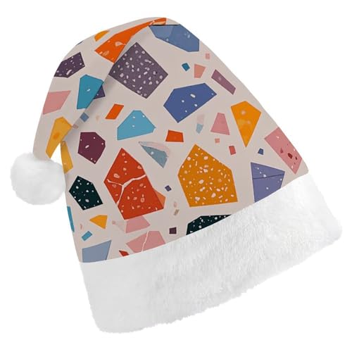 MNVTSKOP Plüsch-Weihnachtsmütze, Terrazzo, Marmor, Pastellfarben, bedruckt, Weihnachtsmannmütze, Uni, Weihnachtsmütze für Weihnachten, Neujahr, festliche Feiertagsparty MNVTSKOP Plüsch-Weihnachtsmütze, Terrazzo, Marmor, Pastellfarben, bedruckt, Weihnachtsmannmütze, Uni, Weihnachtsmütze für Weihnachten, Neujahr, festliche Feiertagsparty von MNVTSKOP