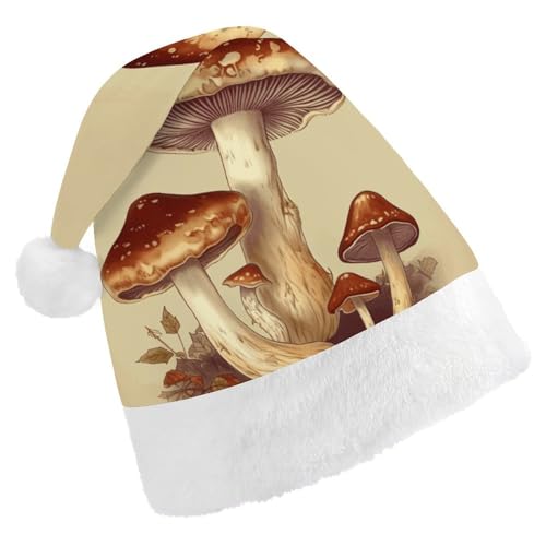 MNVTSKOP Plüsch-Weihnachtsmütze, Vintage, essbare Pilze, bedruckt, Weihnachtsmannmütze, Uni, Weihnachtsmütze für Weihnachten, Neujahr, festliche Feiertagsparty MNVTSKOP Plüsch-Weihnachtsmütze, Vintage, essbare Pilze, bedruckt, Weihnachtsmannmütze, Uni, Weihnachtsmütze für Weihnachten, Neujahr, festliche Feiertagsparty von MNVTSKOP