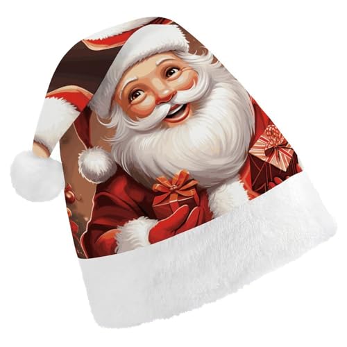 MNVTSKOP Plüsch-Weihnachtsmütze, Weihnachtsmann, Weihnachtsgeschenke, bedruckte Weihnachtsmannmütze, Uni, Weihnachtsmütze für Weihnachten, Neujahr, festliche Feiertagsparty MNVTSKOP Plüsch-Weihnachtsmütze, Weihnachtsmann, Weihnachtsgeschenke, bedruckte Weihnachtsmannmütze, Uni, Weihnachtsmütze für Weihnachten, Neujahr, festliche Feiertagsparty von MNVTSKOP