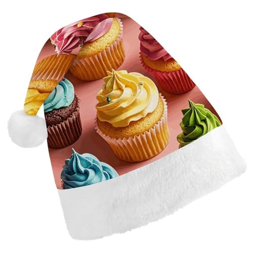 MNVTSKOP Plüsch-Weihnachtsmütze, bunte Cupcakes, bedruckt, Weihnachtsmannmütze, Uni, Weihnachtsmütze für Weihnachten, Neujahr, festliche Feiertagsparty MNVTSKOP Plüsch-Weihnachtsmütze, bunte Cupcakes, bedruckt, Weihnachtsmannmütze, Uni, Weihnachtsmütze für Weihnachten, Neujahr, festliche Feiertagsparty von MNVTSKOP