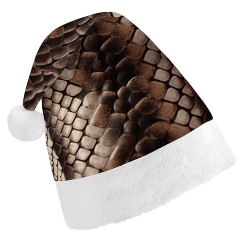 MNVTSKOP Plüsch-Weihnachtsmütze, klassische Schlangenhaut, bedruckt, Weihnachtsmannmütze, Uni, Weihnachtsmütze für Weihnachten, Neujahr, festliche Feiertagsparty MNVTSKOP Plüsch-Weihnachtsmütze, klassische Schlangenhaut, bedruckt, Weihnachtsmannmütze, Uni, Weihnachtsmütze für Weihnachten, Neujahr, festliche Feiertagsparty von MNVTSKOP