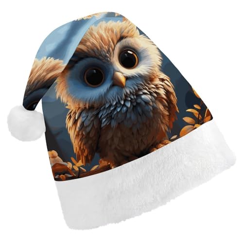 MNVTSKOP Plüsch-Weihnachtsmütze, niedliche Eule, bedruckt, Weihnachtsmannmütze, Uni, Weihnachtsmütze für Weihnachten, Neujahr, festliche Feiertagsparty MNVTSKOP Plüsch-Weihnachtsmütze, niedliche Eule, bedruckt, Weihnachtsmannmütze, Uni, Weihnachtsmütze für Weihnachten, Neujahr, festliche Feiertagsparty von MNVTSKOP