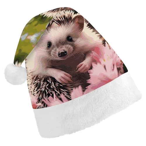 MNVTSKOP Plüsch-Weihnachtsmütze, niedlicher Igel in Blumen, bedruckt, Weihnachtsmannmütze, Uni, Weihnachtsmütze für Weihnachten, Neujahr, festliche Feiertagsparty MNVTSKOP Plüsch-Weihnachtsmütze, niedlicher Igel in Blumen, bedruckt, Weihnachtsmannmütze, Uni, Weihnachtsmütze für Weihnachten, Neujahr, festliche Feiertagsparty von MNVTSKOP