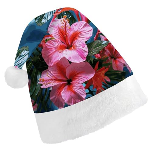 MNVTSKOP Plüsch-Weihnachtsmütze, rosa Blume, tropische Pflanze, bedruckt, Weihnachtsmannmütze, Uni, Weihnachtsmütze für Weihnachten, Neujahr, festliche Feiertagsparty MNVTSKOP Plüsch-Weihnachtsmütze, rosa Blume, tropische Pflanze, bedruckt, Weihnachtsmannmütze, Uni, Weihnachtsmütze für Weihnachten, Neujahr, festliche Feiertagsparty von MNVTSKOP