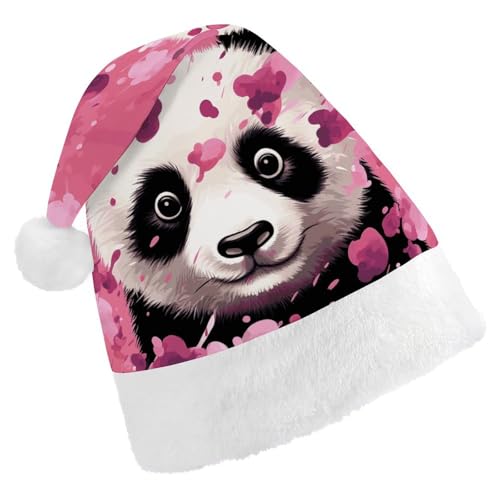 MNVTSKOP Plüsch-Weihnachtsmütze, rosa Panda, Baumwolle, bedruckt, Weihnachtsmannmütze, Uni, Weihnachtsmütze für Weihnachten, Neujahr, festliche Feiertagsparty MNVTSKOP Plüsch-Weihnachtsmütze, rosa Panda, Baumwolle, bedruckt, Weihnachtsmannmütze, Uni, Weihnachtsmütze für Weihnachten, Neujahr, festliche Feiertagsparty von MNVTSKOP
