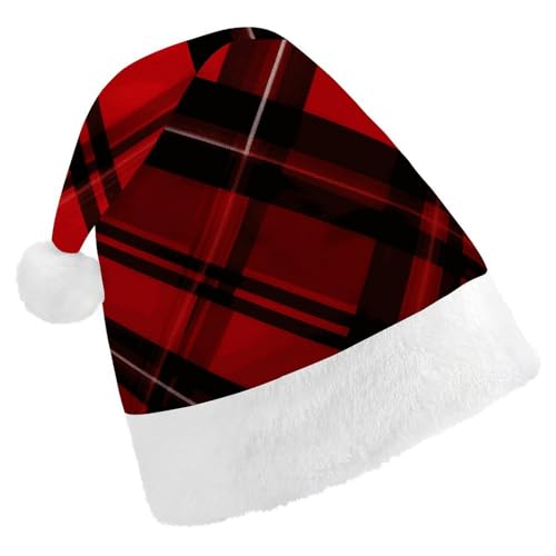 MNVTSKOP Plüsch-Weihnachtsmütze, rot und schwarz, kariert, bedruckt, Weihnachtsmannmütze, Uni, Weihnachtsmütze für Weihnachten, Neujahr, festliche Feiertagsparty MNVTSKOP Plüsch-Weihnachtsmütze, rot und schwarz, kariert, bedruckt, Weihnachtsmannmütze, Uni, Weihnachtsmütze für Weihnachten, Neujahr, festliche Feiertagsparty von MNVTSKOP
