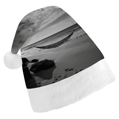 MNVTSKOP Plüsch-Weihnachtsmütze, schwarz-weiß, Strand-bedruckt, Weihnachtsmannmütze, Uni, Weihnachtsmütze für Weihnachten, Neujahr, festliche Feiertagsparty MNVTSKOP Plüsch-Weihnachtsmütze, schwarz-weiß, Strand-bedruckt, Weihnachtsmannmütze, Uni, Weihnachtsmütze für Weihnachten, Neujahr, festliche Feiertagsparty von MNVTSKOP