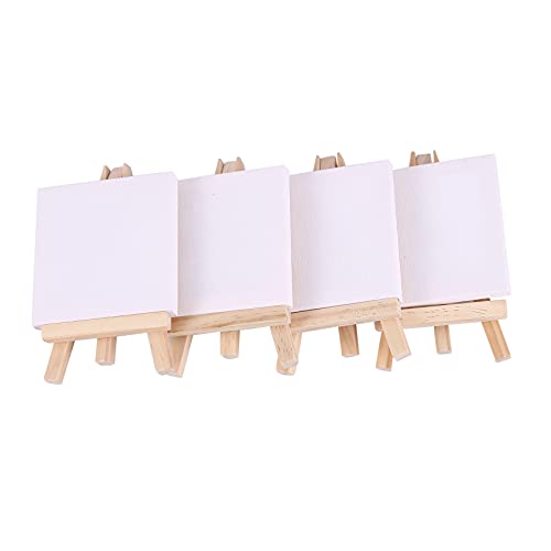 24 Künstler-Set, Mini-Staffelei, 12,7 cm + 7,6 cm x 7,6 cm, Mini-Leinwände, Malerei, Bastelarbeiten, kleine Zeichnung, Tischstaffelei von MOALIOI