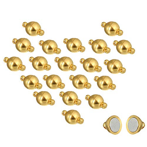 MOAMUN 20 Packungen Halskette Armband Magnetische Verschlüsse Für Ketten, Schmuck Magnetverschluss Für Halskette Armband Machen (Gold 6mm) von MOAMUN