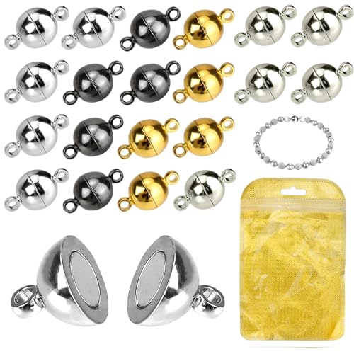 MOAMUN 20 Packungen Halskette Armband Magnetische Verschlüsse Für Ketten, Schmuck Magnetverschluss Für Halskette Armband Machen (Mix 8mm) von MOAMUN