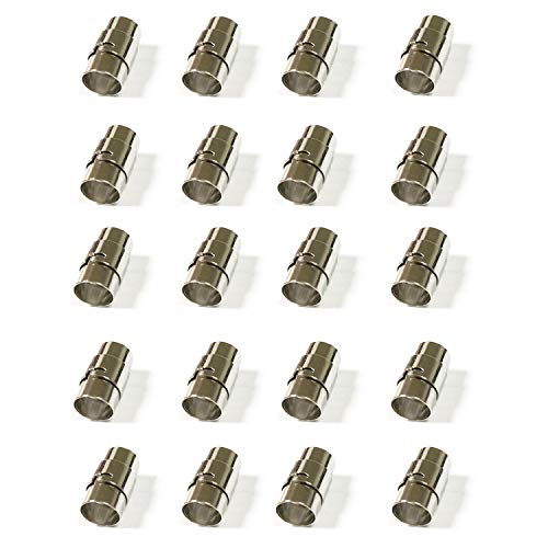 MOAMUN 20sets Leder Schnur Ende Kappe/Magnetverschluss Verschluss für Leder Seil Schmuck Halskette Armband Schnalle (Silber 3mm) von MOAMUN