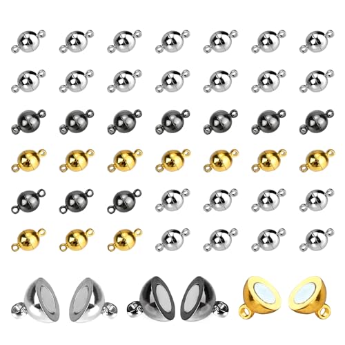 MOAMUN 40 Stück Magnetverschluss Armband, 6MM Runde Magnetverschluss Kette, Verschlüsse für Armbänder Schmuck Kettenverschluss für Halsketten Fußkettchen Schmuckherstellung DIY Handwerk(Mischung 8mm) MOAMUN 40 Stück Magnetverschluss Armband, 6MM Runde Magnetverschluss Kette, Verschlüsse für Armbänder Schmuck Kettenverschluss für Halsketten Fußkettchen Schmuckherstellung DIY Handwerk(Mischung 8mm) von MOAMUN