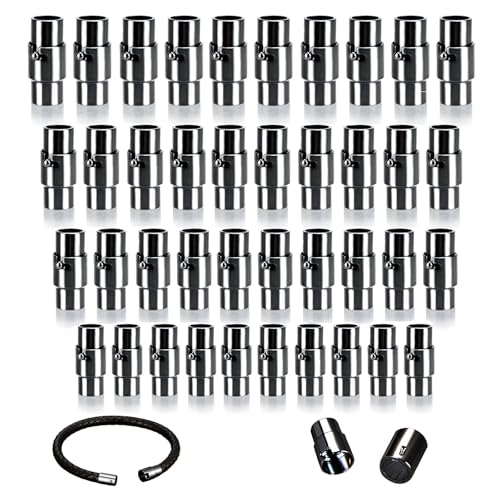 MOAMUN 40 Stück Magnetverschluss Armband, Kordelendkappen Magnetverschluss Kette, Leder Seil Armband Verschluss Verschlüsse für Armbänder für Armbänder Anklet Schmuck machen DIY Handwerk(Schwarz) MOAMUN 40 Stück Magnetverschluss Armband, Kordelendkappen Magnetverschluss Kette, Leder Seil Armband Verschluss Verschlüsse für Armbänder für Armbänder Anklet Schmuck machen DIY Handwerk(Schwarz) von MOAMUN