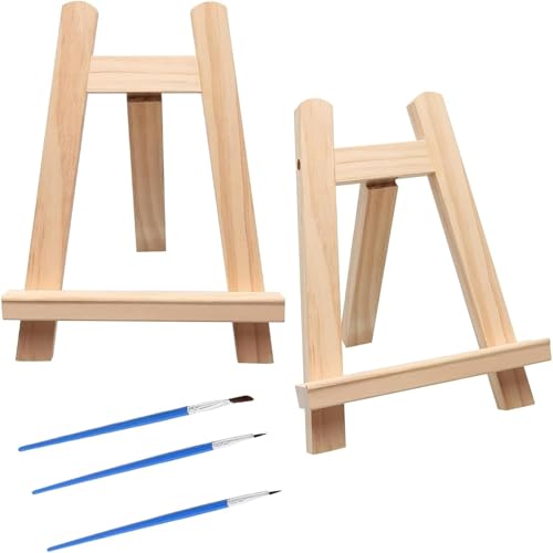 2-Stück Staffelei Klein (15 X 20cm), Mini Staffelei, Mini Leinwand, Bildständer, Klappgestell, Ein Kleiner Holzrahmen, Der Für Ausstellungsmalerei, Skizzen Und Fotorahmen Tischstaffelei von MOAZIFI