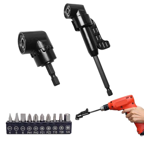 3 Stk Winkelschrauber Aufsatz Set, 105° Winkelschrauber Vorsatz Adapter mit 1/4-Zoll Sechskantschaft, Winkelgetriebe Winkelaufsatz für Akkuschrauber, Ideal für Bauarbeiter, Garage und Heimwerker von MOAZIFI