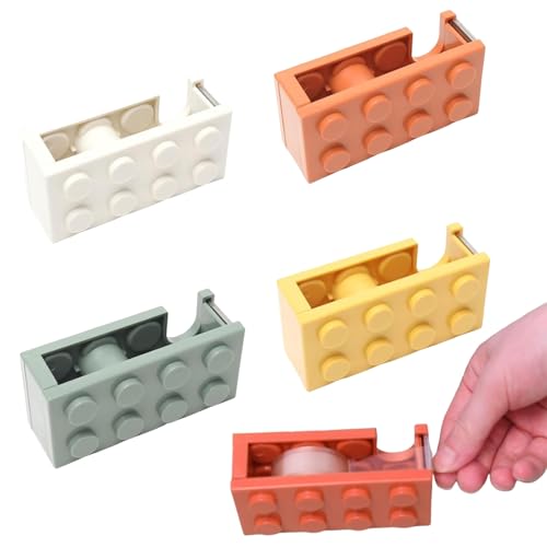 4-Stück Klebebandabroller, Bürobedarf, Tischabroller Klebeband, Tesafilm Abroller, Klebeband Abroller, Klebefilmabroller, Zum Schnellen Schneiden Von Klebeband (Gelb, Weiß, Grün, Orange) von MOAZIFI