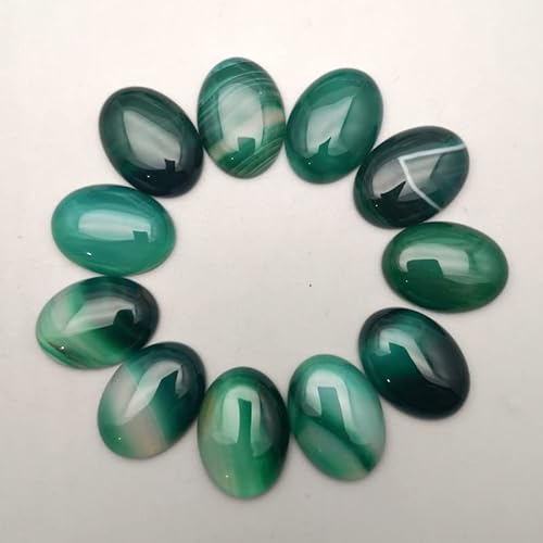 Perle 20 Teile/los 25x18mm grüne achate naturstein oval cabochon perlen for schmuck machen Ring zubehör kein loch Handarbeit von MOBSAN