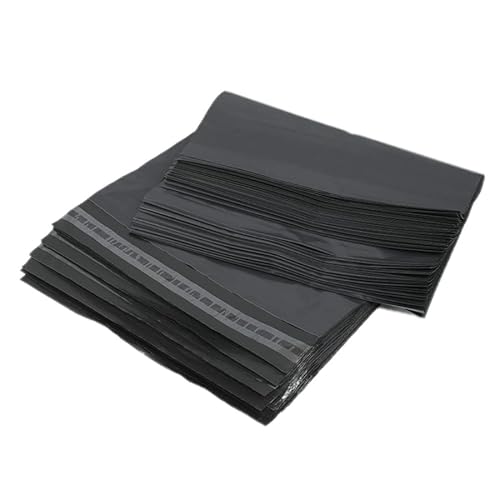 100 Stück Kuriertaschen Versandtaschen Schwarze Aufbewahrungstasche Umschlag Versandtaschen Selbstklebende Versiegelung Kunststoffbeutel (100 Stück 25 cm x 35 cm) von MOBUKJUU