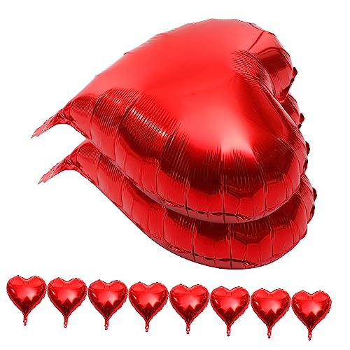 MOBUTOFU 10 Stück Liebesballons Partyballons Herzform Ballons Aufblasbare Ballons Party Dekoballons Herzförmige Folienballons Partyballon Dekoration Ballondekorationen von MOBUTOFU