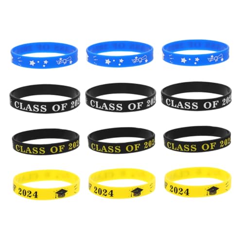 MOBUTOFU 12 Stück Abschlussarmband 2024, Tragbares Handgelenkarmband, Dekoratives Silikonarmband, Armbänder Der Klasse 2024, Abschlussarmband, Themenarmband Der Klasse 2024 MOBUTOFU 12 Stück Abschlussarmband 2024, Tragbares Handgelenkarmband, Dekoratives Silikonarmband, Armbänder Der Klasse 2024, Abschlussarmband, Themenarmband Der Klasse 2024 von MOBUTOFU