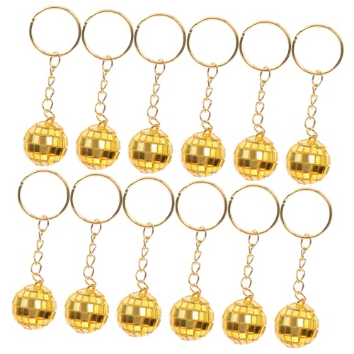 MOBUTOFU 12 Stück Teiliges Set Mini Disco Ball Schlüsselanhänger mit Spiegelkugel Design Goldene Retro Jahre Deko Stilvoller Autoschmuck für Hochzeit Neujahr und Party Accessoire MOBUTOFU 12 Stück Teiliges Set Mini Disco Ball Schlüsselanhänger mit Spiegelkugel Design Goldene Retro Jahre Deko Stilvoller Autoschmuck für Hochzeit Neujahr und Party Accessoire von MOBUTOFU