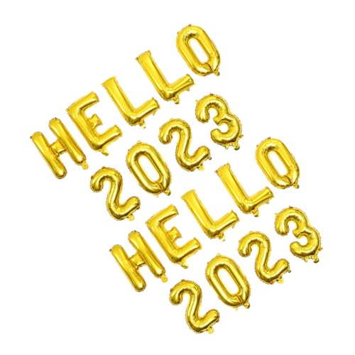 MOBUTOFU Luftballon Riesen Ballon 2 Ätze 2023 Ballons Dekorative Ballons Für Neujahr Goldene Hello 2023 Luftballons Partybedarf Für Festliche Anlässe Und Diy Deko von MOBUTOFU