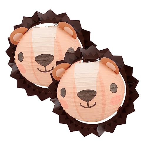 MOBUTOFU 2 Stück Cartoon Löwenlaterne, Kinder Tierlaterne Zum Aufhängen, Süße Laterne, Cartoon Muster, Laternendekor, Papierlaternen, Dekorative Hängelaternen Für Den Innenbereich, von MOBUTOFU