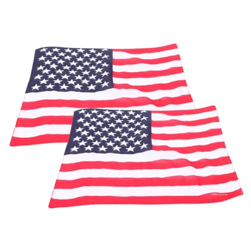 MOBUTOFU 2 Stück Halstuch Mit Amerikanischer Flagge, Amerikanische Flagge, Taschentuch, Damen, Herren, Halstuch, Damen, Herren, Kleidungszubehör, Halstuch, Quadratisch, 4. Juli, Halstuch, von MOBUTOFU