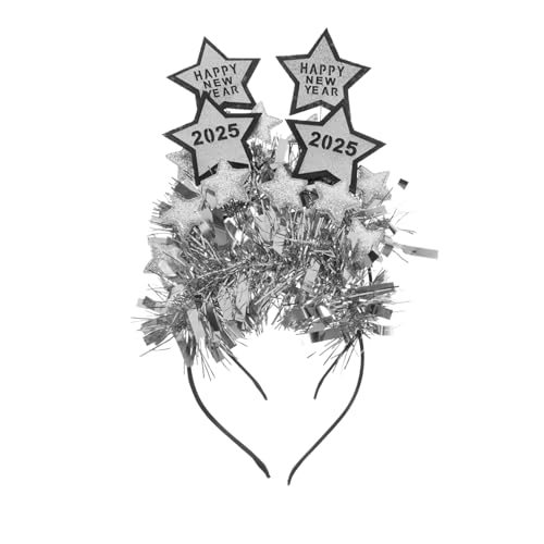 MOBUTOFU 2 Stück Teiliges Year Headband Silberne Glitzer Kopfbedeckung für Silvesterfeier Neujahrsfeier Lustige Party Foto Requisiten Festtags Haaraccessoires MOBUTOFU 2 Stück Teiliges Year Headband Silberne Glitzer Kopfbedeckung für Silvesterfeier Neujahrsfeier Lustige Party Foto Requisiten Festtags Haaraccessoires von MOBUTOFU