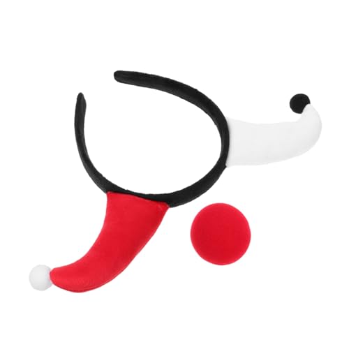 MOBUTOFU 2-teiliges Halloween-clown-kostüm: Schwarz-weiß-rote Clown-hut-stirnbänder, Ideal Für Party-verkleidungen Für Erwachsene Und Frauen von MOBUTOFU