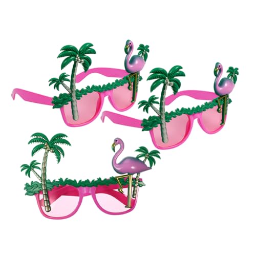 MOBUTOFU 3 Stück Hawaii Party Sonnenbrillen Kokosnussbaum Flamingo Design Leichte Uv Schutzbrillen für Sommer Strand Pool Party Originelle Hawaii Partybrillen als Gastgeschenk und von MOBUTOFU