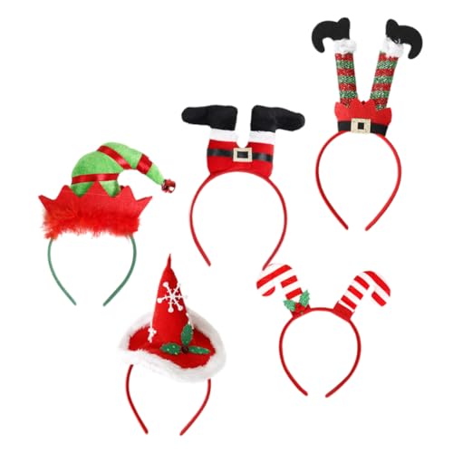 MOBUTOFU 5 Teiliges Weihnachtsmützen Haar Accessoire, Weihnachtsfeier Dekorationen Für Erwachsene Und Kinder, 3D Cartoon Weihnachts Stirnband, 5 Teiliges Weihnachtsfest Stirnband, MOBUTOFU 5 Teiliges Weihnachtsmützen Haar Accessoire, Weihnachtsfeier Dekorationen Für Erwachsene Und Kinder, 3D Cartoon Weihnachts Stirnband, 5 Teiliges Weihnachtsfest Stirnband, von MOBUTOFU