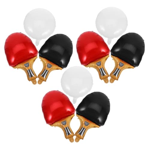 MOBUTOFU 9 Stück Teiliges Tischtennis Ballon Dekoration Rote und Schwarze Schläger mit Weißen Tischtennisball Folienballons Wiederverwendbar Einfache Befüllung für Sport Mottopartys und MOBUTOFU 9 Stück Teiliges Tischtennis Ballon Dekoration Rote und Schwarze Schläger mit Weißen Tischtennisball Folienballons Wiederverwendbar Einfache Befüllung für Sport Mottopartys und von MOBUTOFU