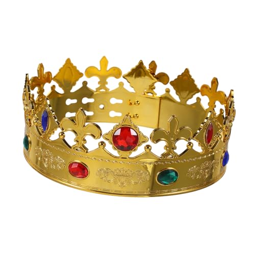 MOBUTOFU Kopfschmuck Leichte Goldene Königskrone Kostüm Zubehör Für Geburtstagsfeiern Fasching Karneval Halloween Cosplay Party MOBUTOFU Kopfschmuck Leichte Goldene Königskrone Kostüm Zubehör Für Geburtstagsfeiern Fasching Karneval Halloween Cosplay Party von MOBUTOFU