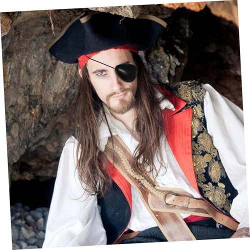 MOBUTOFU Piraten Augenklappe Verstellbar Komfortabel Langlebig Wiederverwendbar Piratenkostüm Zubehör für Erwachsene Karneval Halloween Cosplay Party von MOBUTOFU