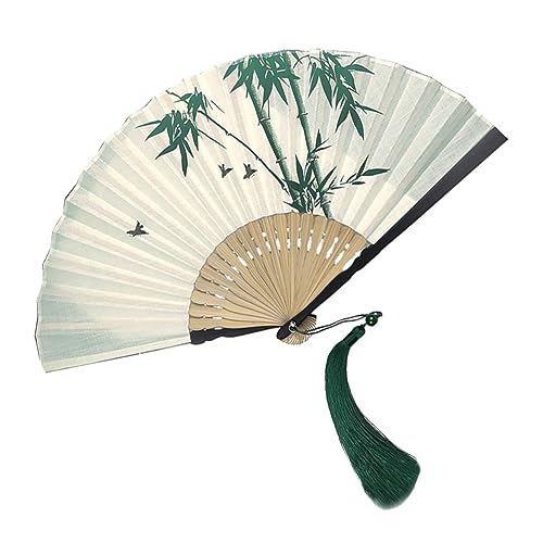 MOBUTOFU Vintage Faltbarer Handfächer mit Quaste Leichter Chinesischer Fächer Antiker Stil für Tanz Dekoration und Sommerliche Abkühlung von MOBUTOFU