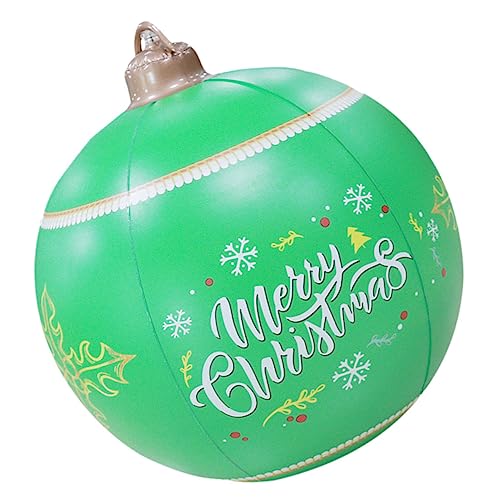 MOBUTOFU aufblasbare Weihnachtskugel Garten runden transparent Pastell Ballon weihnachtsdeko Weihnachten übergroßer aufblasbarer Ball weihnachten aufblasbarer geschmückter ball Plastik Grün von MOBUTOFU