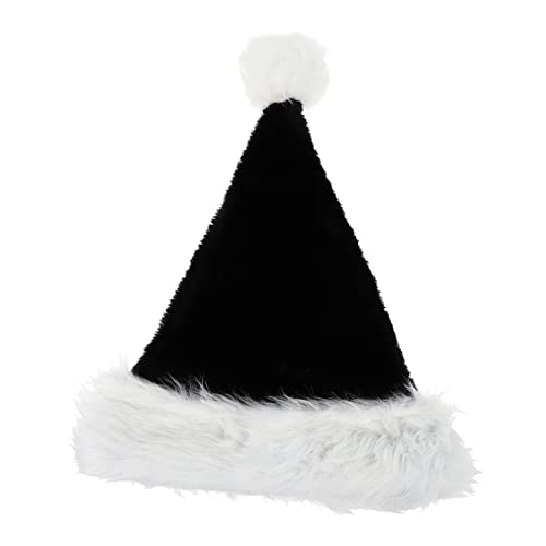 MOBUTOFU Schwarze Weihnachtsmütze Aus Plüsch Und Mädchen Weihnachtsmütze Beanie Für Weihnachtsfeier Halloween Karneval Mottoparty von MOBUTOFU