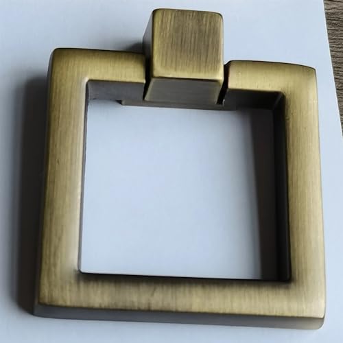 Moderne einfache Tropfenringe Schubladengriffe Schwarz Gold Einloch-Quadrat-Türknöpfe Möbelgriffe Schrankbeschläge 1 Stück (Color : Bronze) von MOBYAT