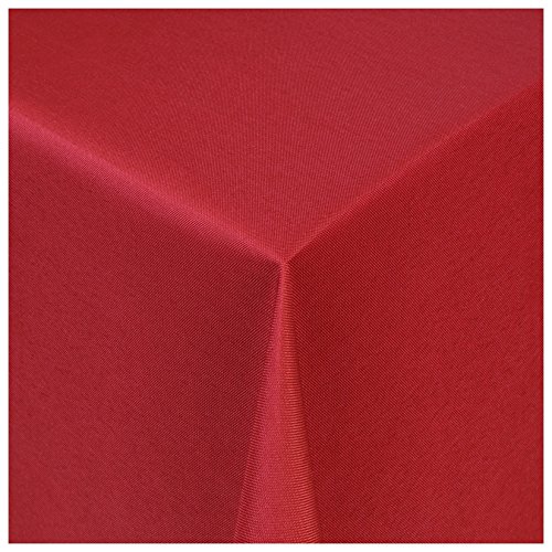 Tischdecke Damast Maßanfertigung im Uni-Design in Rot eckig 140x240 cm, weitere Farben und Größen wählbar von MODERNO