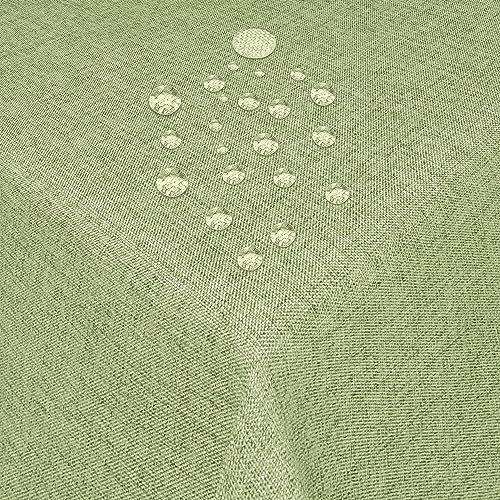 Tischdecke Stoff Damast Leinen-Optik Jacquard mit Fleckschutz oval 160x220 cm Lind-Grün Tischdecke Stoff Damast Leinen-Optik Jacquard mit Fleckschutz oval 160x220 cm Lind-Grün von MODERNO