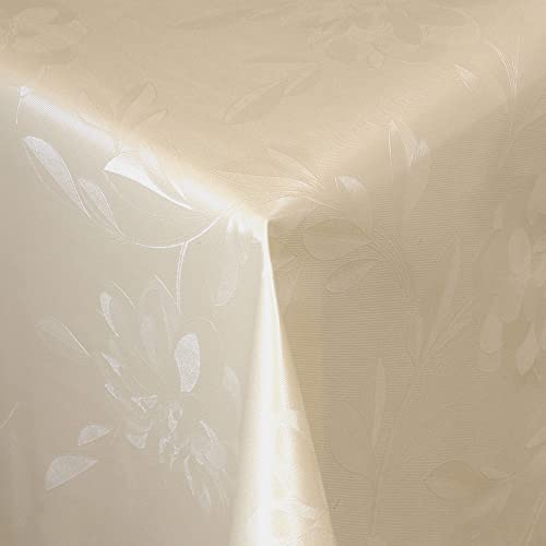 Wachstischdecke Wachstuch Tischdecke Gartentischdecke abwaschbar rund 138 cm Relief Blumen Beige Wachstischdecke Wachstuch Tischdecke Gartentischdecke abwaschbar rund 138 cm Relief Blumen Beige von MODERNO