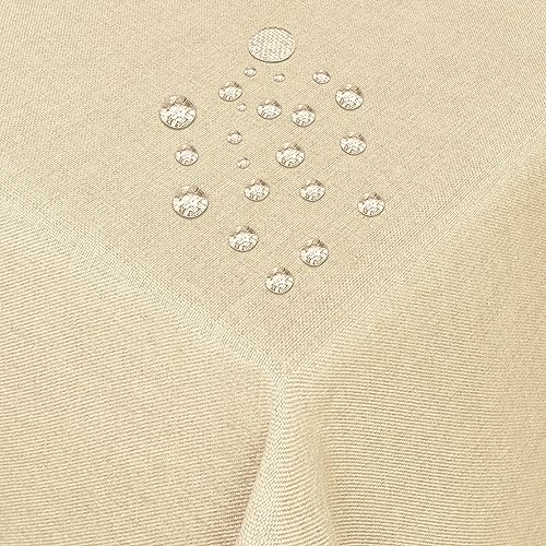 Tischdecke Stoff Damast Leinen-Optik Jacquard mit Fleckschutz eckig 130x170 cm Beige Tischdecke Stoff Damast Leinen-Optik Jacquard mit Fleckschutz eckig 130x170 cm Beige von MODERNO