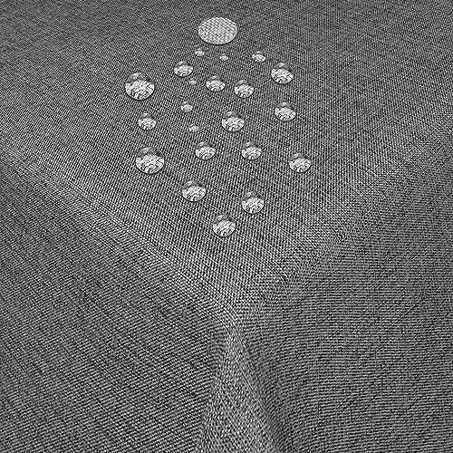 Tischdecke Stoff Damast Leinen-Optik Jacquard mit Fleckschutz rund 170 cm Dunkel-Grau Tischdecke Stoff Damast Leinen-Optik Jacquard mit Fleckschutz rund 170 cm Dunkel-Grau von MODERNO