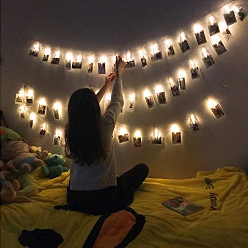 Raum Wand Deko LED Foto Clips Lichterketten Perfekt für Hochzeitsüberraschung Büro Feiern und DIY Hängen Phtoes 100 Clips 10m / 32.3feet Multi-Farben 3 * AA Batteriebetrieben von MODOAO